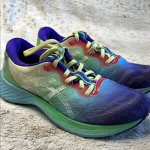 Asics Purple and Green Athletic Shoes with Gradient Design gel nimbus lite 2